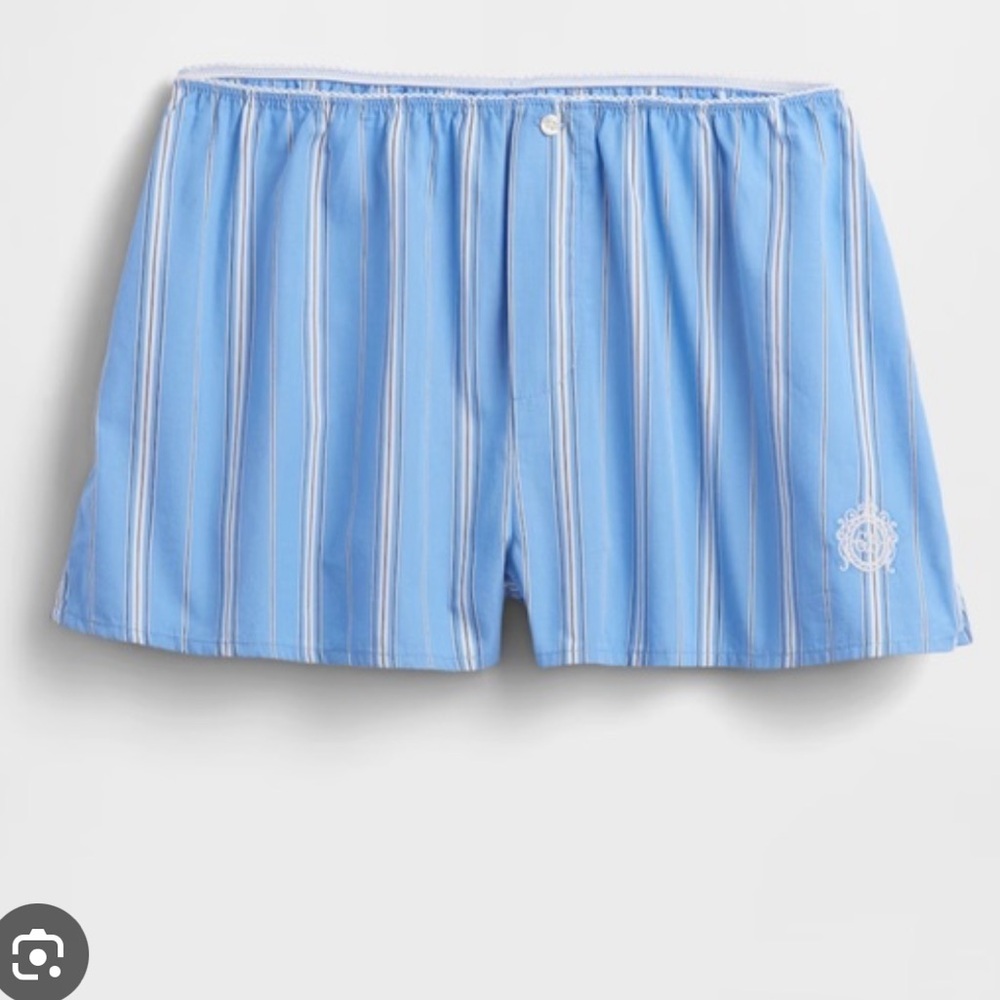 GAP x Doen Blue and White Striped Boxers